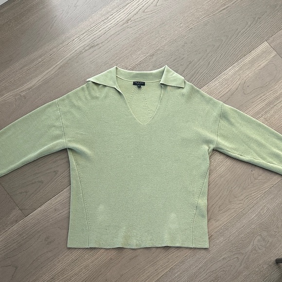 Rag & Bone Light Green V-Neck Sweater - Picture 1 of 5